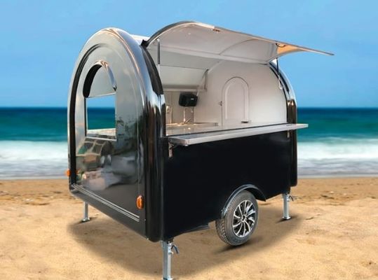 Outdoor Burger Factory Catering Mobile Fast Food Trailer con cucina in acciaio inossidabile