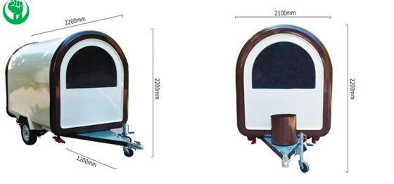 Outdoor Burger Factory Catering Mobile Fast Food Trailer con cucina in acciaio inossidabile