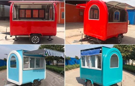 Outdoor Burger Factory Catering Mobile Fast Food Trailer con cucina in acciaio inossidabile