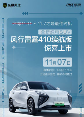 Compatto SUV Pure Electric Car Dongfeng Forthing Thunder 2024 410 Range Con 0.5h Fast Charging 160km/h Velocità massima